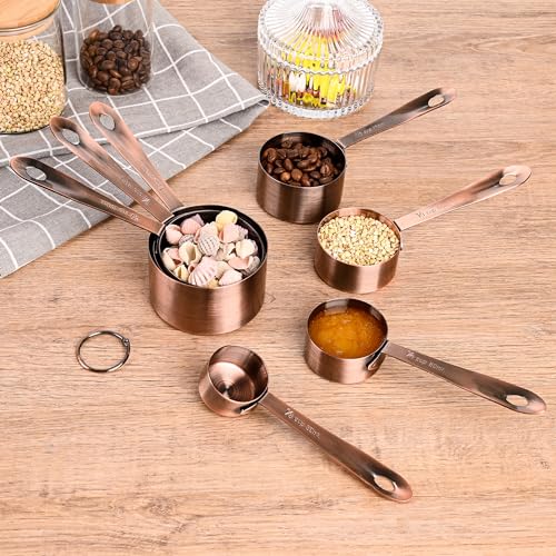 Copper Measuring Cups and Spoons Set