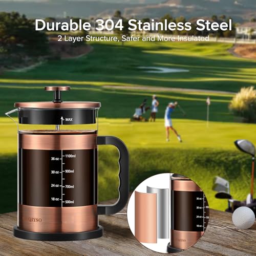 French Press Coffee Maker 51oz (New Style Copper / 51oz)