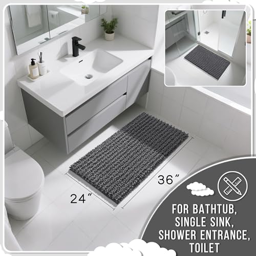 Large Bathroom Rugs Non Slip Washable 36x24 Inch