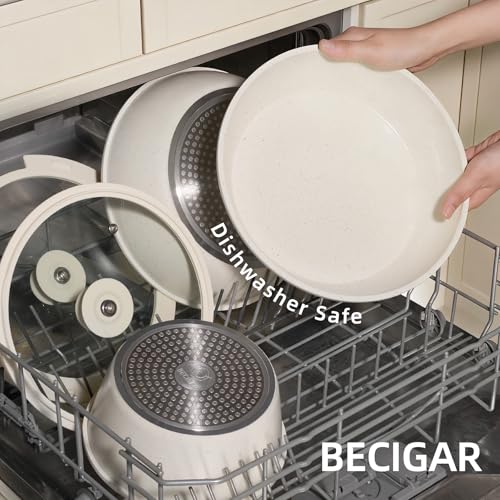 24PCS Ceramic Pots and Pans Set (White 24 Pcs)