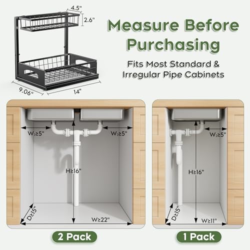 Under Sink Organizer (1 Pack / Black)