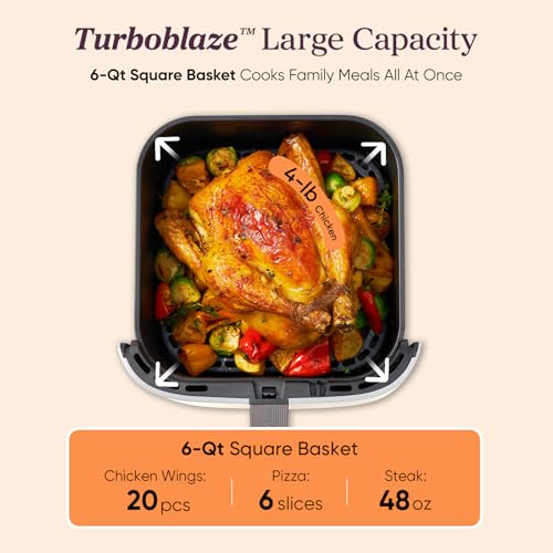 TurboBlaze Smart Air Fryer 6 Qt (Air fryer / Cream)
