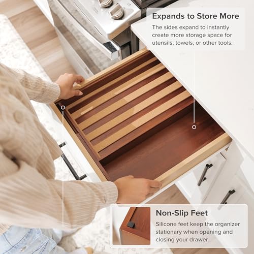 Expandable Spice Drawer Organizer (Natural Acacia)