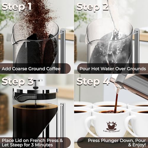 French Press Coffee Maker (Silver)