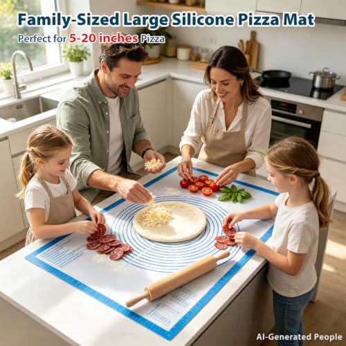 XXL Large Pastry Mat For Rolling Dough (Blue / 36"L x 24"W)