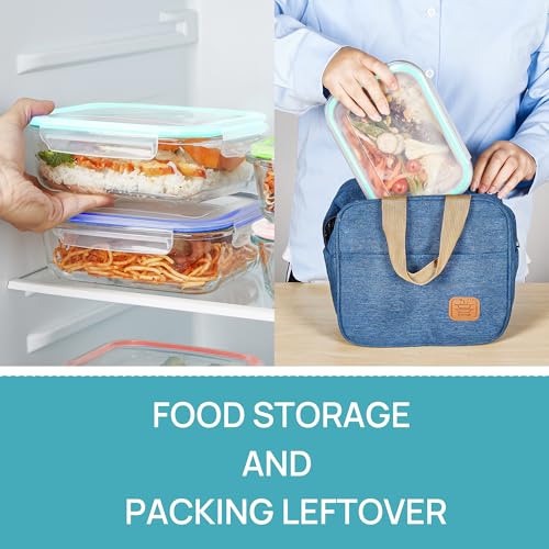 5 Pack 35oz Glass Food Storage Containers with Lids (Multicolour / 35oz)