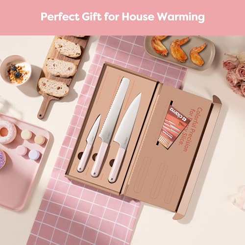 Professional Kitchen Knife Set 4 PCS (Pink)