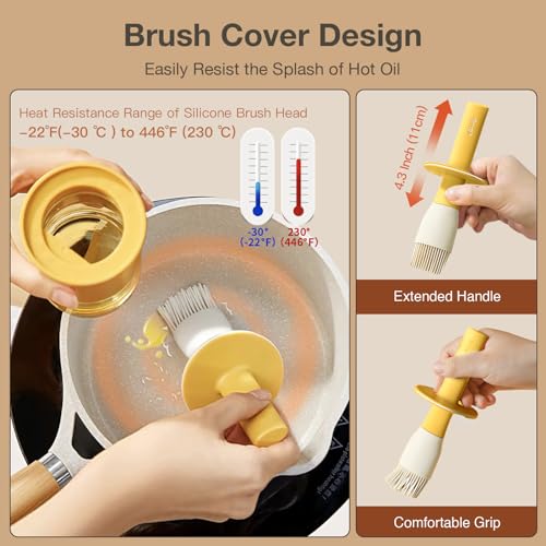 Oil Dispenser with Brush for Kitchen (04_Orange)