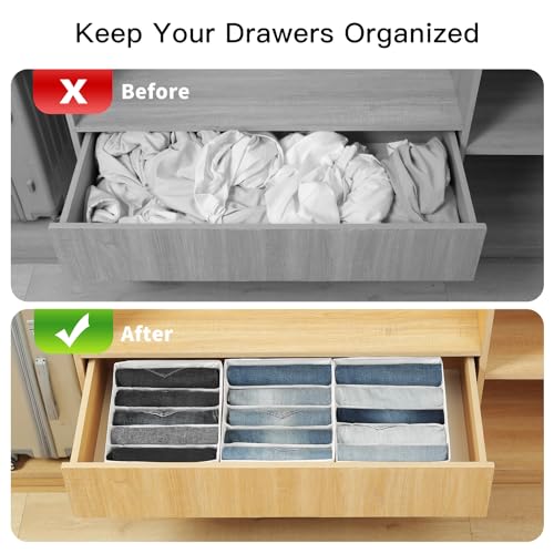 Jeans Pants Organizer for Closet (White / 5 Grids)