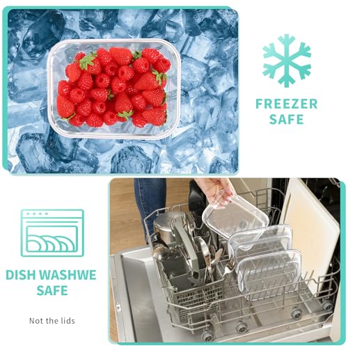 10 Pack Large Glass Meal Prep Containers (5PACK 36OZ + 5PACK 12.5OZ)