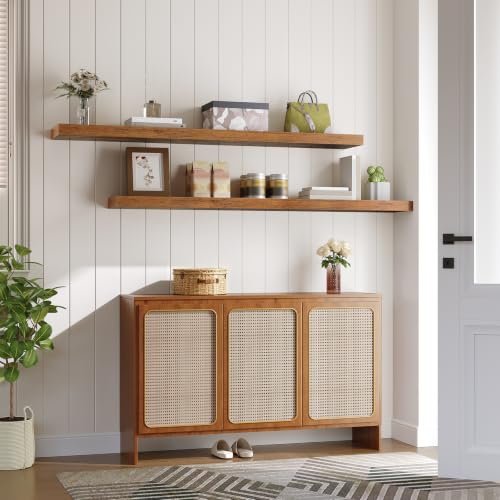 Floating Shelves for Wall (Rustic Brown / 55 Inches)
