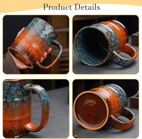Coffee Mug 20 Oz Coffee Cups Ceramic Tea Cup Large Coffee Mug for Office and Home (Green and Blue)