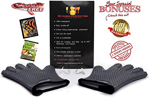 XL Silicone Smoker BBQ Gloves (Classic Gray / X-Large)