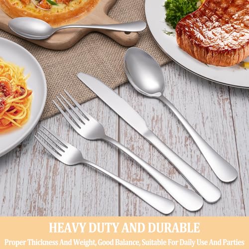 40 Piece Silverware Set Service for 8 (Silver)