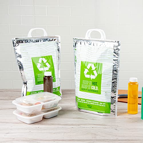 Green And Silver Plastic Thermal Bag (11.75")