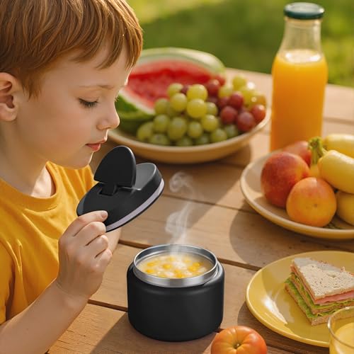 14.5oz Soup Thermo for Hot Food Kids Vacuum Insulated Food Jar Twist (Black)