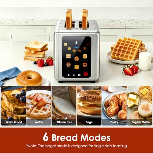 Full Touch Screen Toaster 2 Slice (silver)