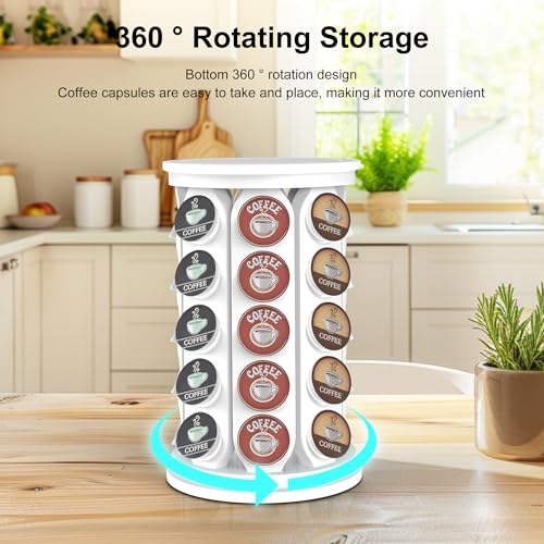 K Cup Holder Coffee Pods Holder with 40 K (White)