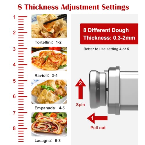Pasta Roller Attachment for KitchenAid Stand Mixer (Silver)