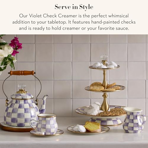 Enamel Creamer (Violet Check)