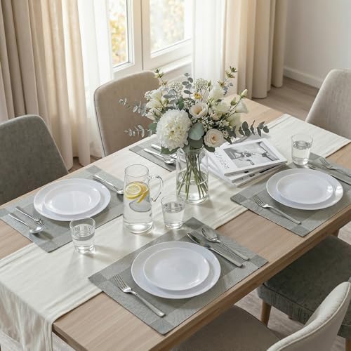 60PCS White Disposable Plates (White / 60)
