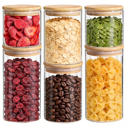 Glass Storage Containers with Lids (0.6 Qt x 2 / 1 Qt x 2 / 1.5 Qt x 2)
