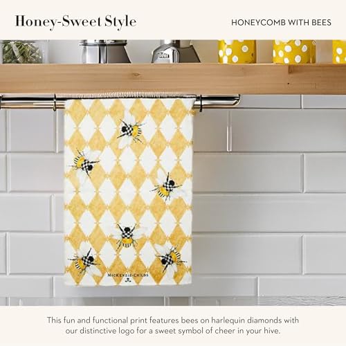 Cotton Dish Towel (Honeycomb With Bees / 1-Pack)