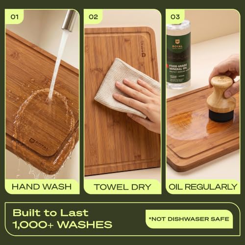 Wooden Cutting Boards for Kitchen Meal Prep & Serving (3-Piece / Carbonized)