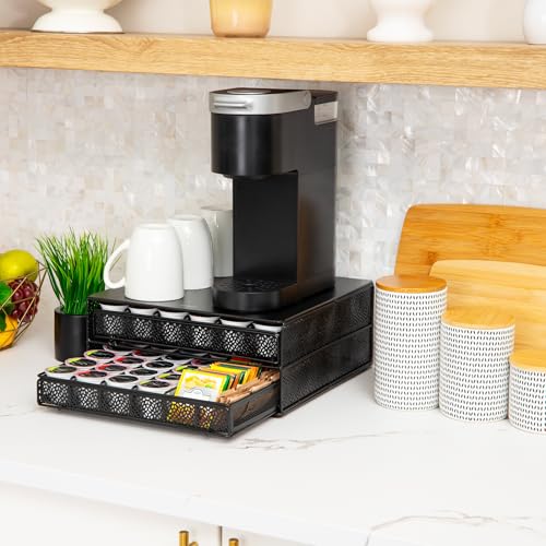 2 Drawer Coffee Pod Organizer with Removable Dividers (Square 72 Capacity)