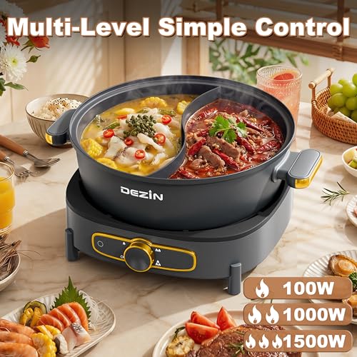 6L Hot Pot Electric with Divider (Grey)