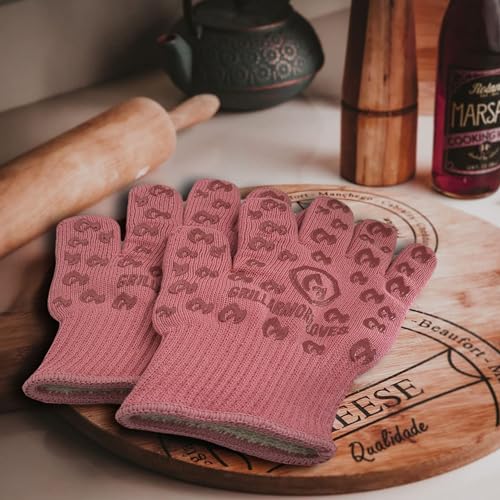 Grill Armor Oven Gloves with Fingers (Small Standard Cuff / Pink)