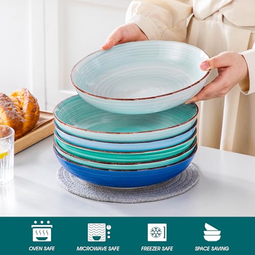 Bonita Pasta Bowls Set of 6 (Cool Color / 50 Oz)
