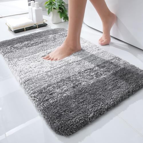Small Bathroom Rugs 24x16 (24" X 16" / Grey)