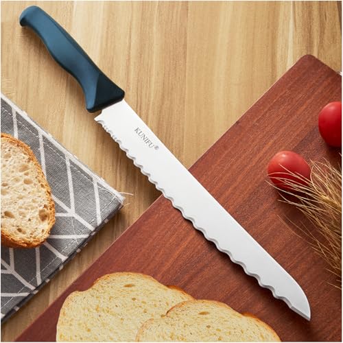 Ultra Sharp High Carbon Stainless Steel Serrated Blades Bread Knife (Silver)