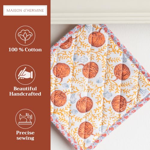 Pot Holders 100% Cotton Potholders (033 - Harvest Festival / 8" x 8" (Pot Holder Pack of 1))