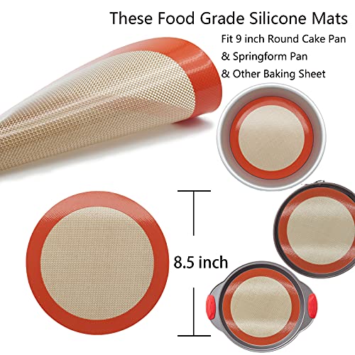 Silicone Baking Mats (Bright Orange / 9"L x 9"W)