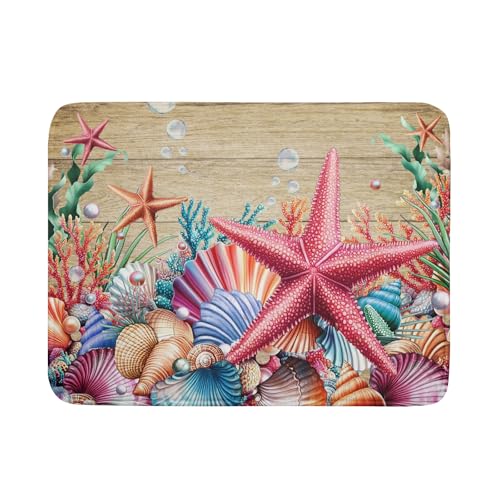 Dish Drying Mat for Kitchen Counter (Beach Starfish 0317 / 24" x 18")