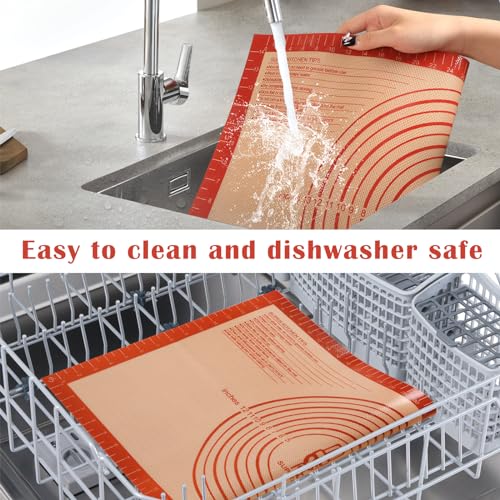 Non slip Silicone Pastry Mat Extra Large Measurements 16''x 26'' Baking Mat (26"L x 16"W)