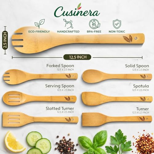 Dishwasher Safe Bamboo Wooden Spoons for Cooking 6