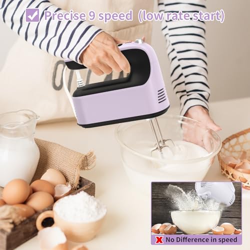 9 Speed Digital Hand Mixer Electric (Purple/Black)