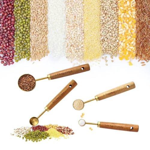 Gold Measuring Cups and Spoons Set of 4