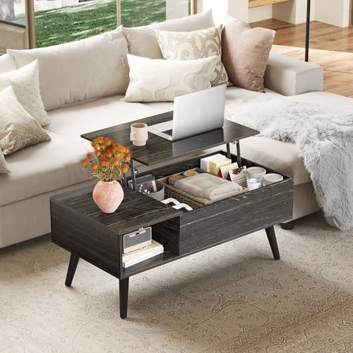 Lift Top Coffee Table with Hidden Storage (Aged Charcoal / 39")