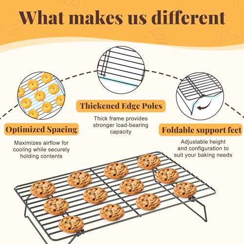 3 Tier Stackable Cooling Racks for Cooking and Baking