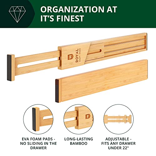 Bamboo Drawer Dividers Organizers (Large (up to 22") / Natural)