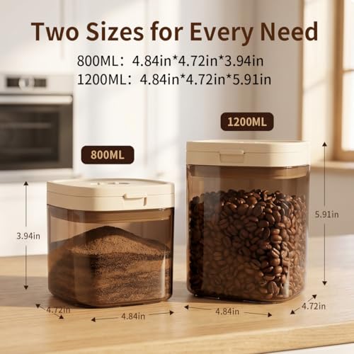 Airtight Food Storage Container with Magnetic Scoop & Built (800ml)