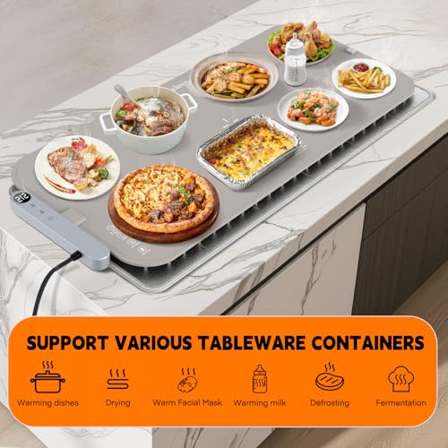 Warming Mat for Food (Khaki / XL: 35.8''×15.8'')