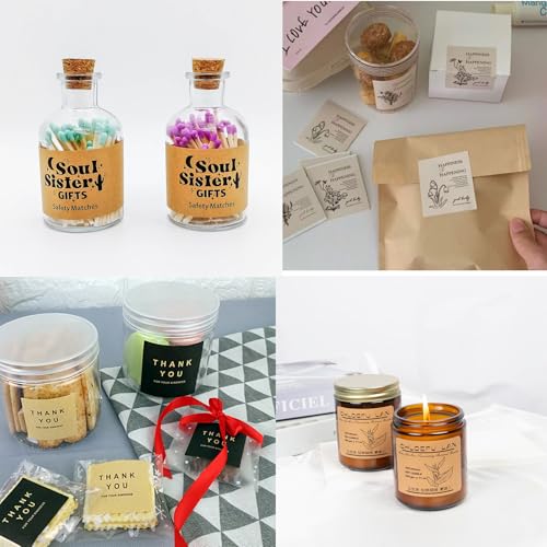 Custom Stickers Personalized Square Kraft Paper Sticker Customizable Floral Wreath Labels (style 2)