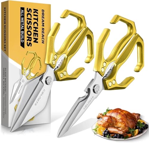 Heavy Duty Poultry Scissors Set for Chicken (Gold)