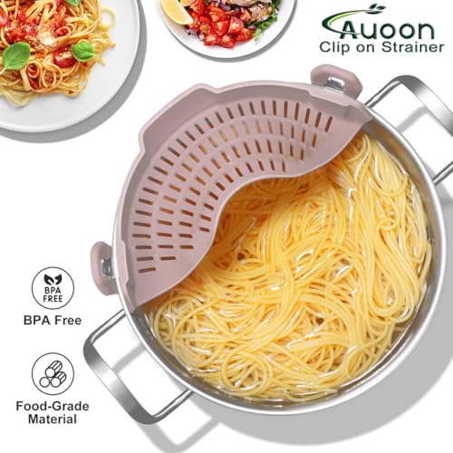 Pot Strainer Clip on Silicone (Almond Rose / Large 10.45 x 4.33 in)