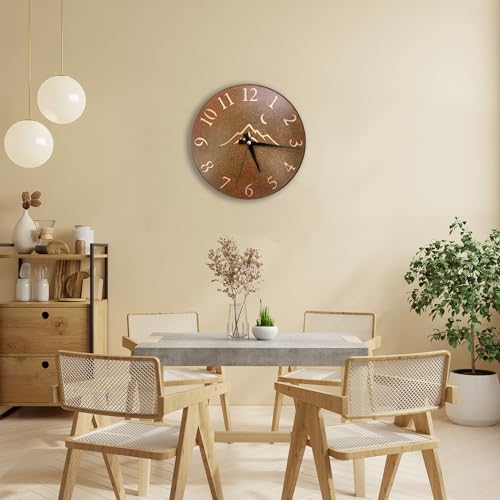 Handmade Pure Copper Wall Clock for Home Decoration (Rusty Landscape / 17.7)